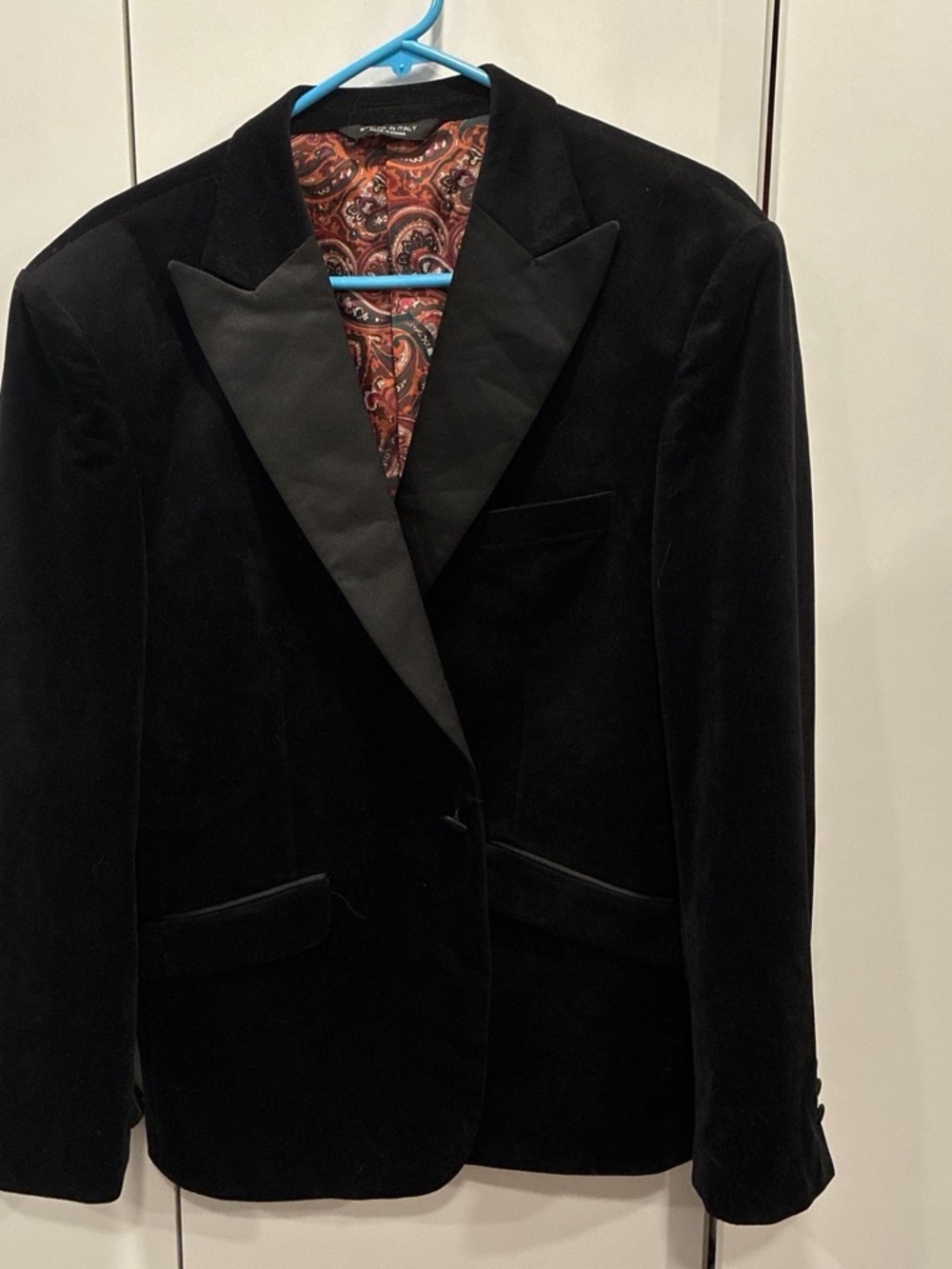 Classic Black Velvet Blazer with Satin Lapel
 NWOT electric grandpa